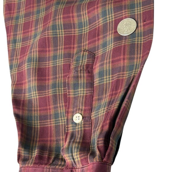 Vintage 90s Polo Ralph Lauren Rayon Long Sleeve Plaid Button-up Shirt - Size XL - Picture 4 of 7